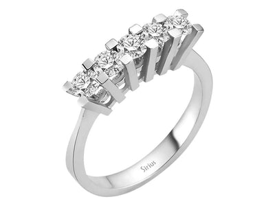 Exklusiver Fünfstein-Diamantring mit 0,84 ct – 18K Weißgold