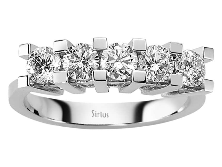 Exklusiver Ring mit fünf lab-grown Diamanten in Weißgold – 24R0185