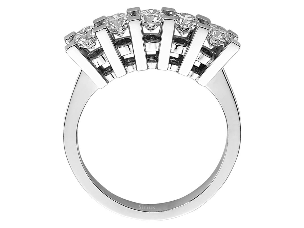 14K Beyaz Altın içinde beş laboratuvarda yetiştirilmiş pırlantalı yüzük | 1,18 ct ışıltı - Rosy Lab Diamonds’tan yüksek kaliteli Mücevher