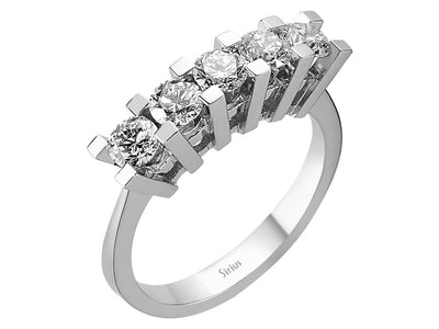 Exklusiver Ring mit fünf lab-grown Diamanten in Weißgold – 24R0185