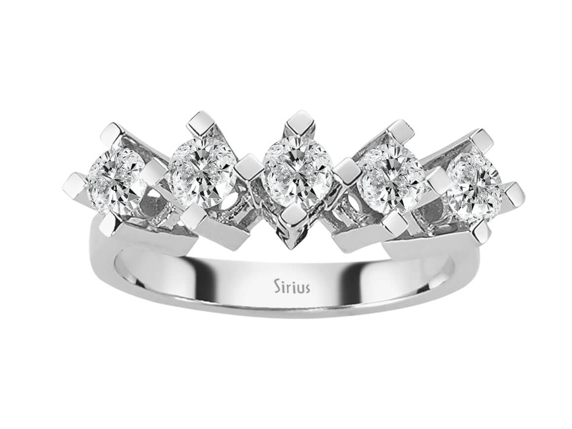 Exklusiver Fünfstein-Diamantring mit 0,95 ct – 14K Weißgold