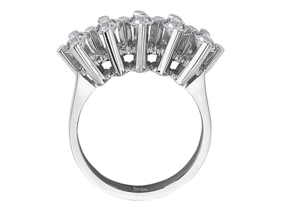 Exklusiver Fünfstein-Diamantring mit 0,95 ct – 14K Weißgold