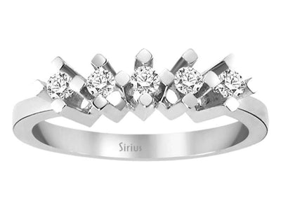 Zarter 5-Stein Diamantring aus 14K Weißgold – 0,22 Karat