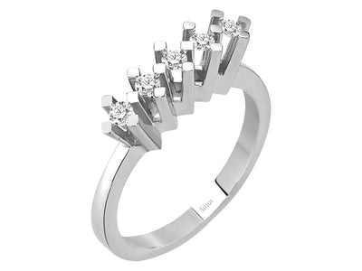 Zarter 5-Stein Diamantring aus 14K Weißgold – 0,22 Karat