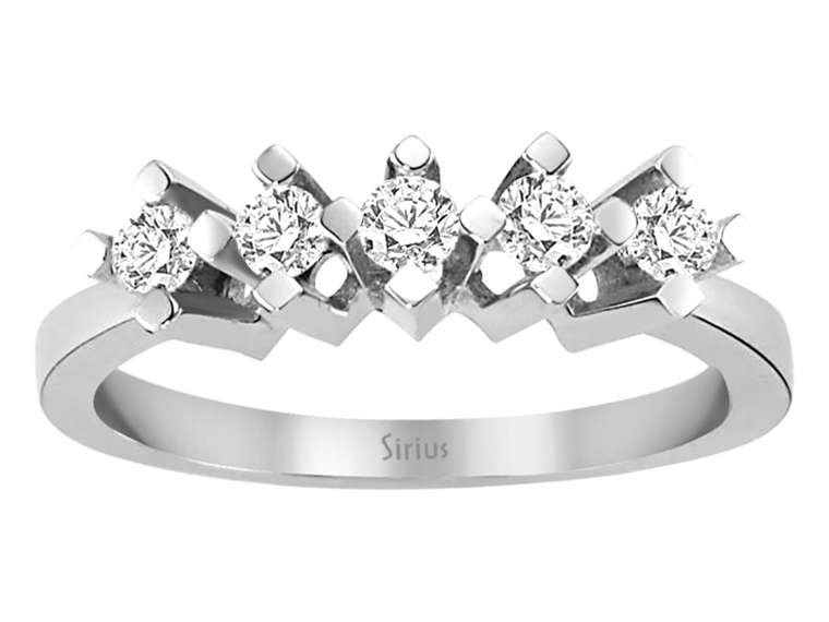 Klassischer 5-Stein Diamantring aus 14K Weißgold – 0,37 Karat