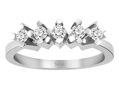 Klassischer 5-Stein Diamantring aus 14K Weißgold – 0,37 Karat