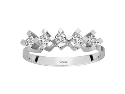 Diamond ring with 5 stones – 0.40 ct – 14K white gold
