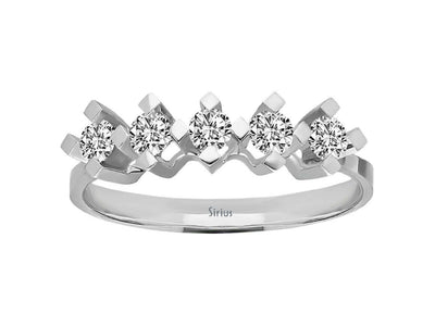 Classic 5-Stone Diamond Ring – 0.50 ct – 14K White Gold
