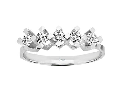 Elegant 5-Stone Diamond Ring in 14K White Gold – 0.60 ct