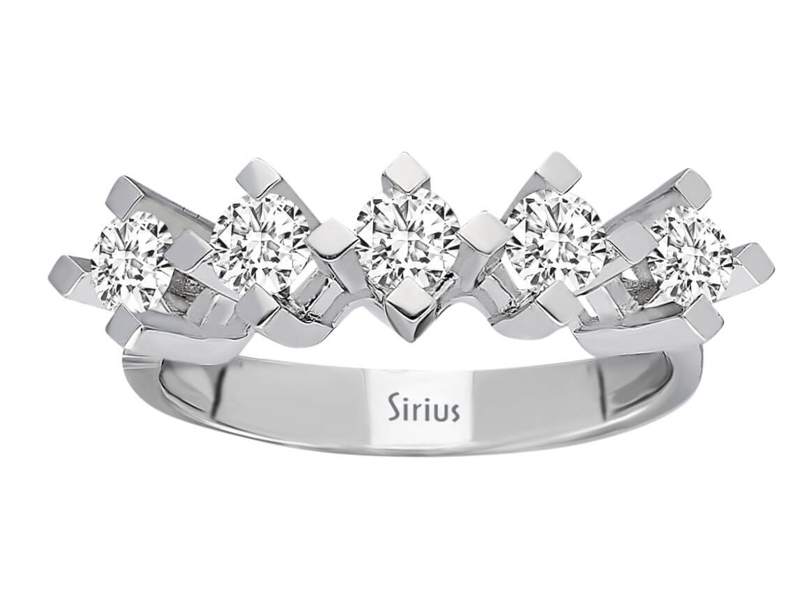 5er-Diamantring aus 14K Weißgold - 0,80 Karat Eleganz für jeden Anlass - hochwertiger Schmuck von Rosy Lab Diamonds