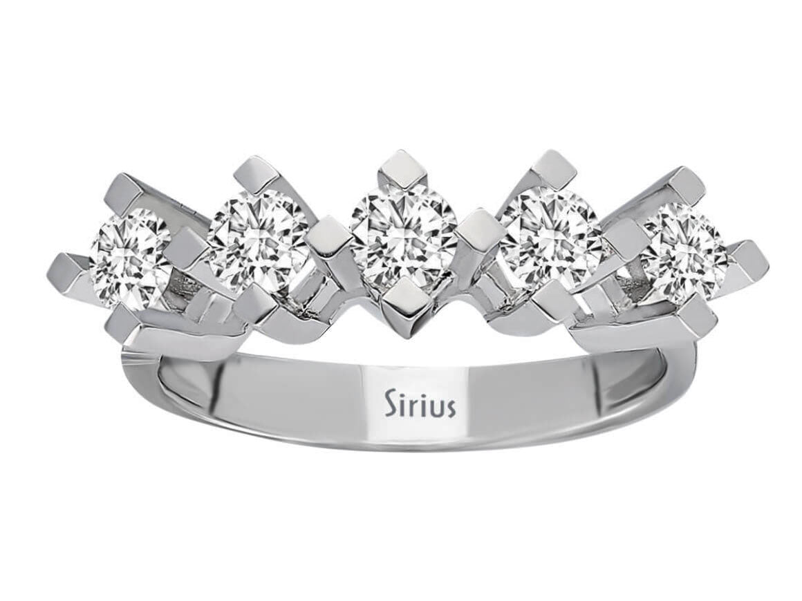 Classic 5-Stone Ring with Diamonds – 1.01 ct in 14K White Gold