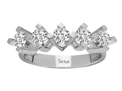 Classic 5-Stone Ring with Diamonds – 1.01 ct in 14K White Gold