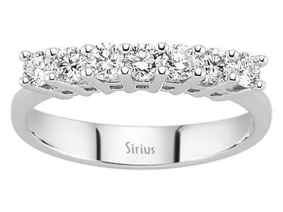 Eleganter 7-Stein Runddiamant Ring aus 14 Karat Weißgold