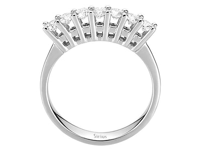Eleganter 7-Stein Runddiamant Ring aus 14 Karat Weißgold