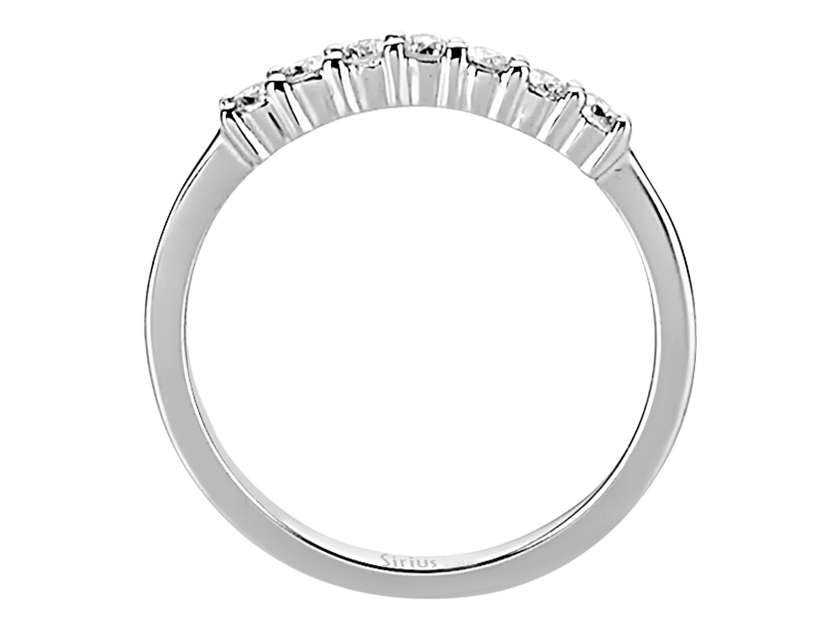 Délicate bague en Or Blanc avec sept diamants cultivés en laboratoire – 8 K, 0,14 carat – Bijoux haut de gamme de Rosy Lab Diamonds