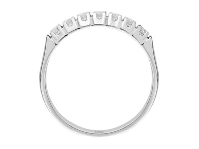 Zeitloser 7-Stein Rundschliff Diamantbandring in 14 Karat Weißgold