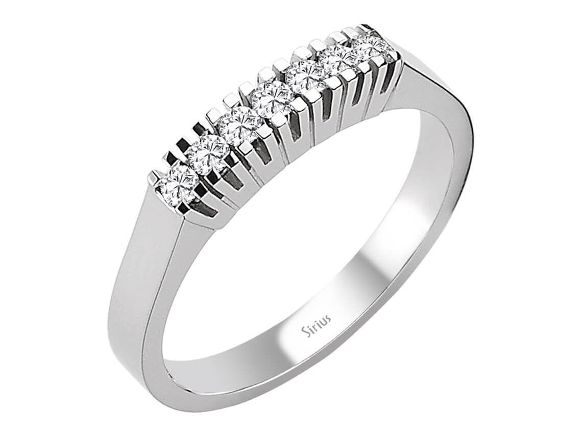 Eleganter Siebenstein Diamantring aus 8 Karat Weißgold mit laborgezüchteten Diamanten - hochwertiger Schmuck von Rosy Lab Diamonds