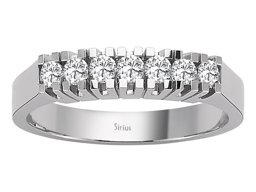 Weißgold Ring mit 7 laborgezüchteten Diamanten 0,32 Karat 8K - hochwertiger Schmuck von Rosy Lab Diamonds