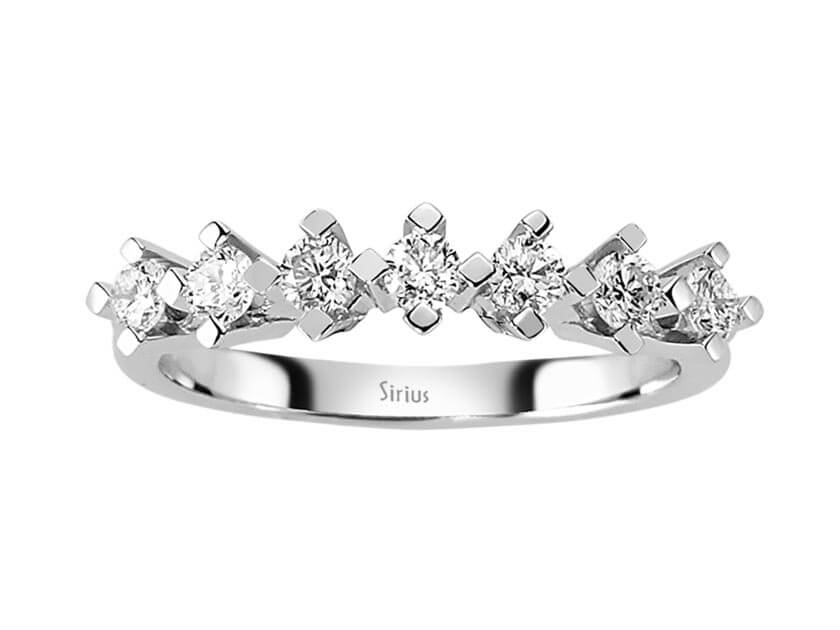 Ring with seven lab-grown diamonds in White Gold | 14K Diamond Ring - high-quality Jewelry from Rosy Lab Diamonds