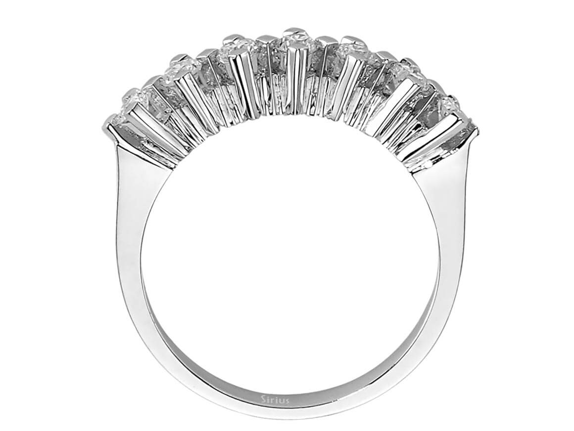 Ring with seven lab-grown diamonds in White Gold | 14K Diamond Ring - high-quality Jewelry from Rosy Lab Diamonds