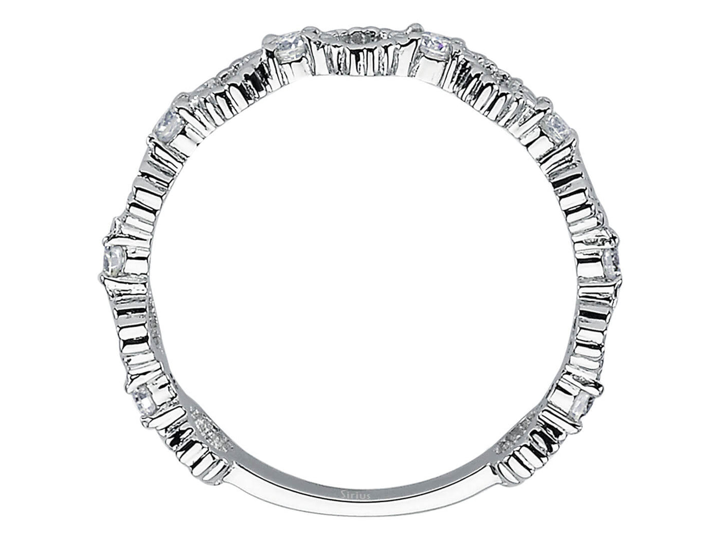 Bague en or blanc avec 8 diamants de laboratoire de 0,31 carat, en or 14 carats – Bijoux haut de gamme de Rosy Lab Diamonds