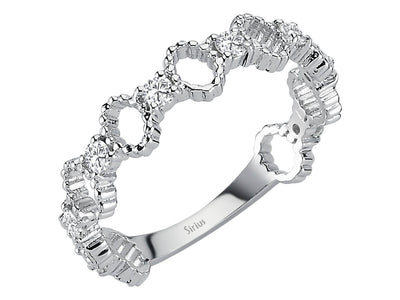 Weißgoldring mit 8 laborgezüchteten Diamanten im Rundschliff, 0,31 Karat