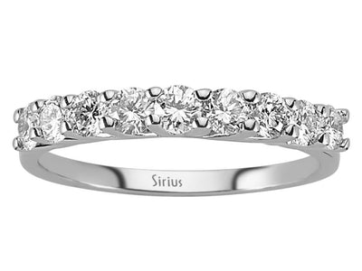 Eleganter 9-Steine-Diamantring aus 14K Weißgold – 0,81 ct | 04R0243