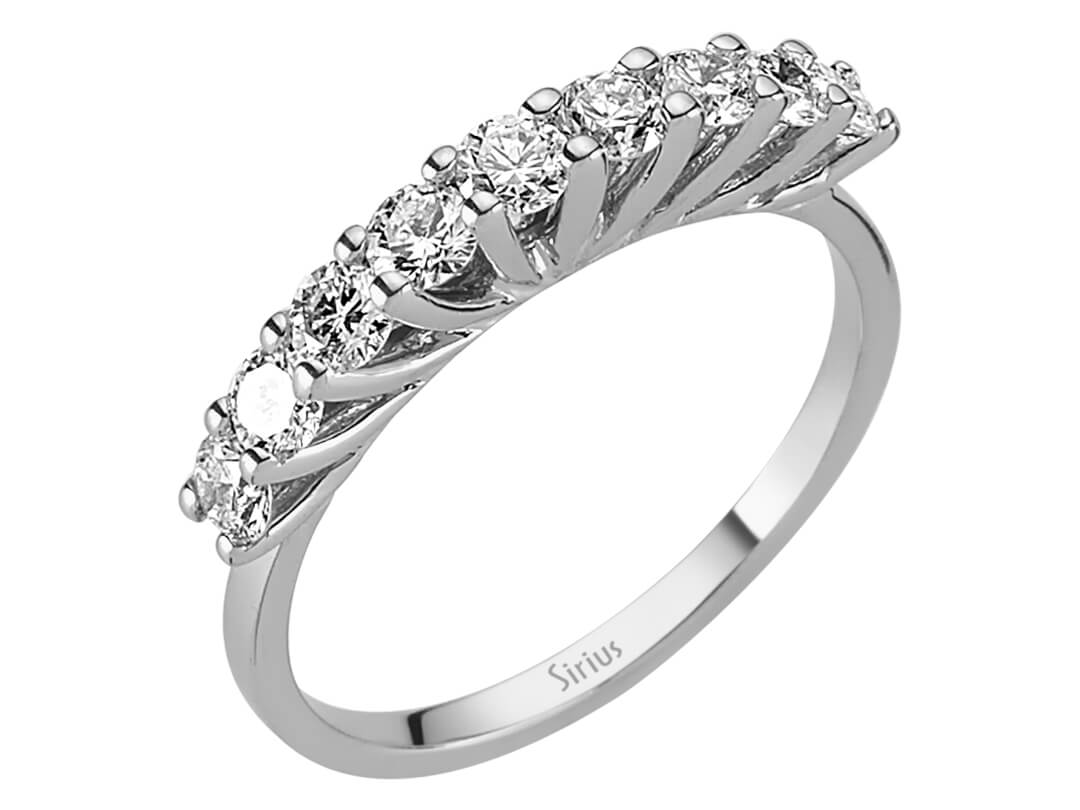 Bague en diamant à 9 pierres, 0,81 ct, en Or Blanc 14 carats – 04R0243 – Bijoux haut de gamme de Rosy Lab Diamonds