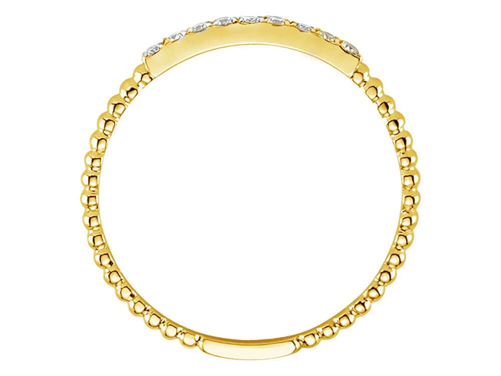 Feiner Diamantring mit 9 laborgezüchteten Steinen aus 8K Gelbgold