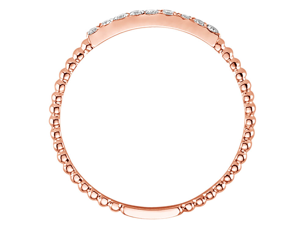 Feiner Diamantring mit 9 laborgezüchteten Steinen aus 8K Roségold