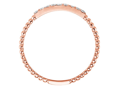 Feiner Diamantring mit 9 laborgezüchteten Steinen aus 8K Roségold