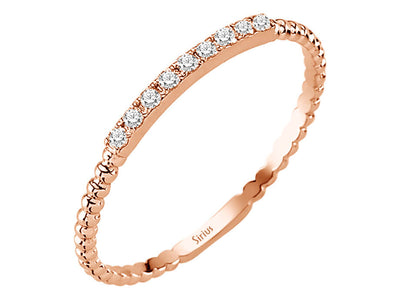 Feiner Diamantring mit 9 laborgezüchteten Steinen aus 8K Roségold