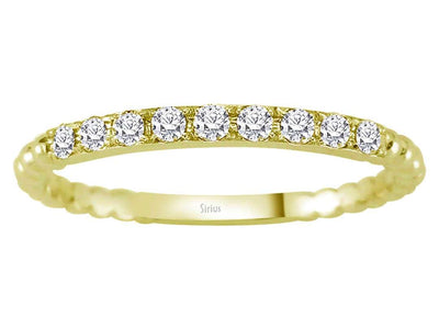 Feiner Gelbgold-Ring mit 9 Rundgeschliffenen Labordiamanten