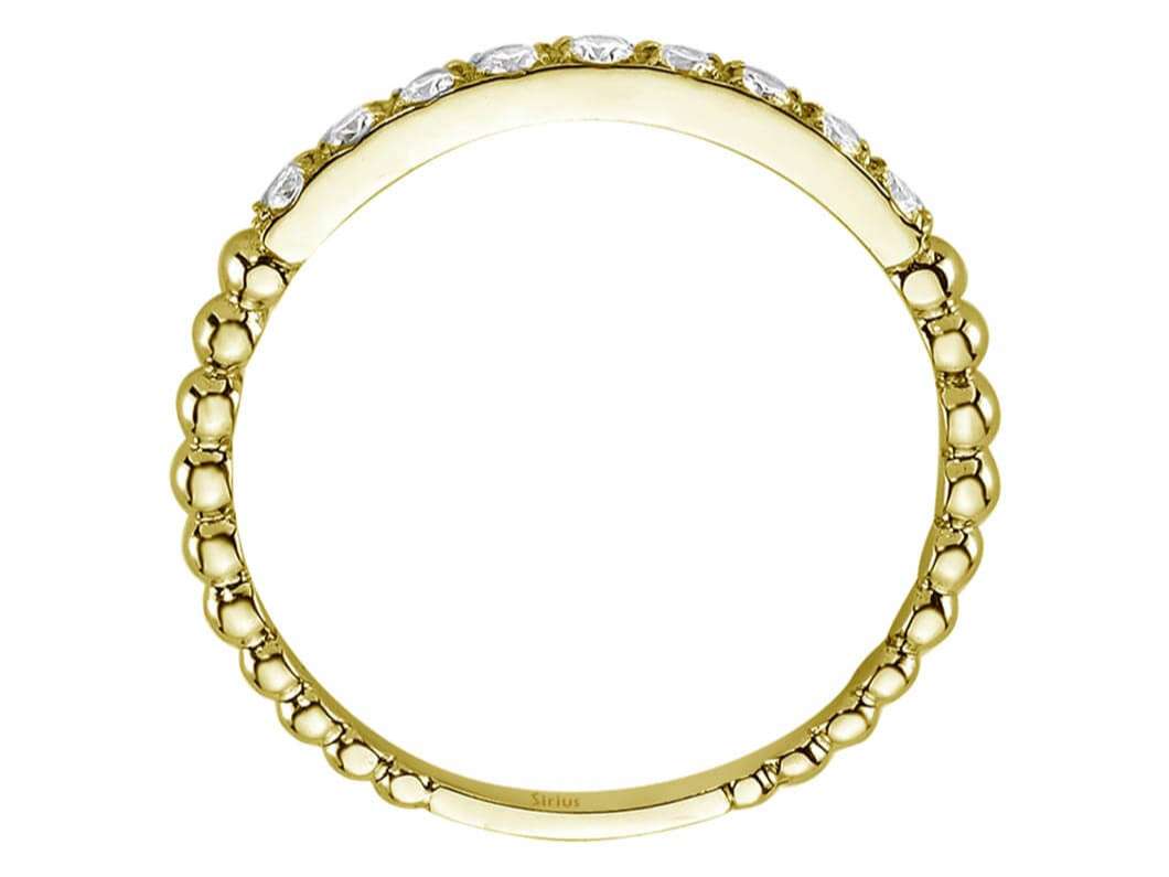 Feiner Gelbgold-Ring mit 9 Rundgeschliffenen Labordiamanten