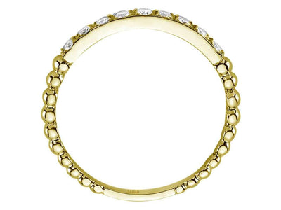 Feiner Gelbgold-Ring mit 9 Rundgeschliffenen Labordiamanten