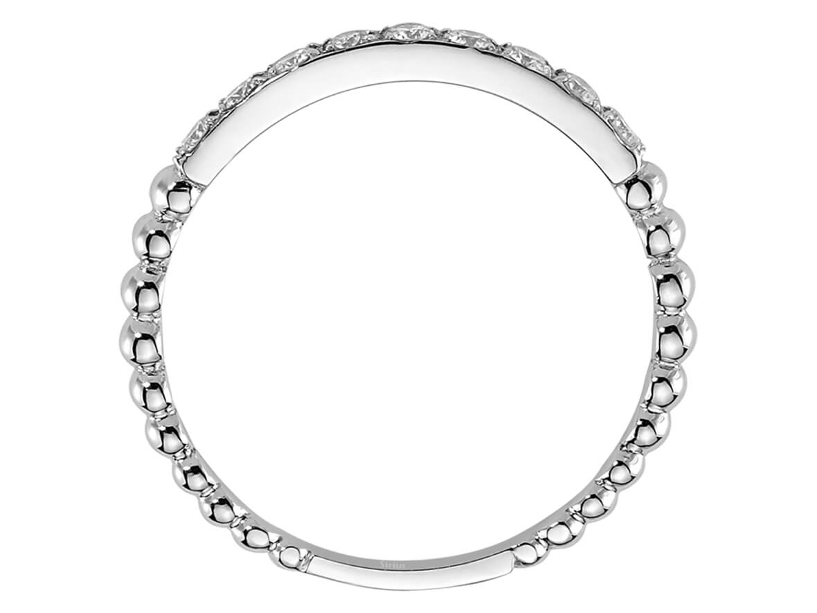 Gravürlü pembe altın yüzük ve 9 laboratuvar elması | 14 ayar Zarif ve Şık - Rosy Lab Diamonds’tan yüksek kaliteli Mücevher