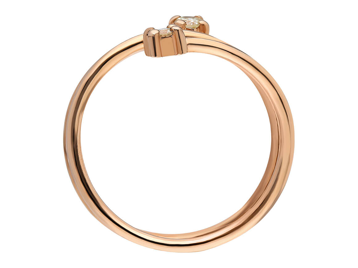 Schlichter Doppelring mit Diamanten "Agna" aus 8 Karat Roségold – hochwertiger Schmuck von Rosy Lab Diamonds