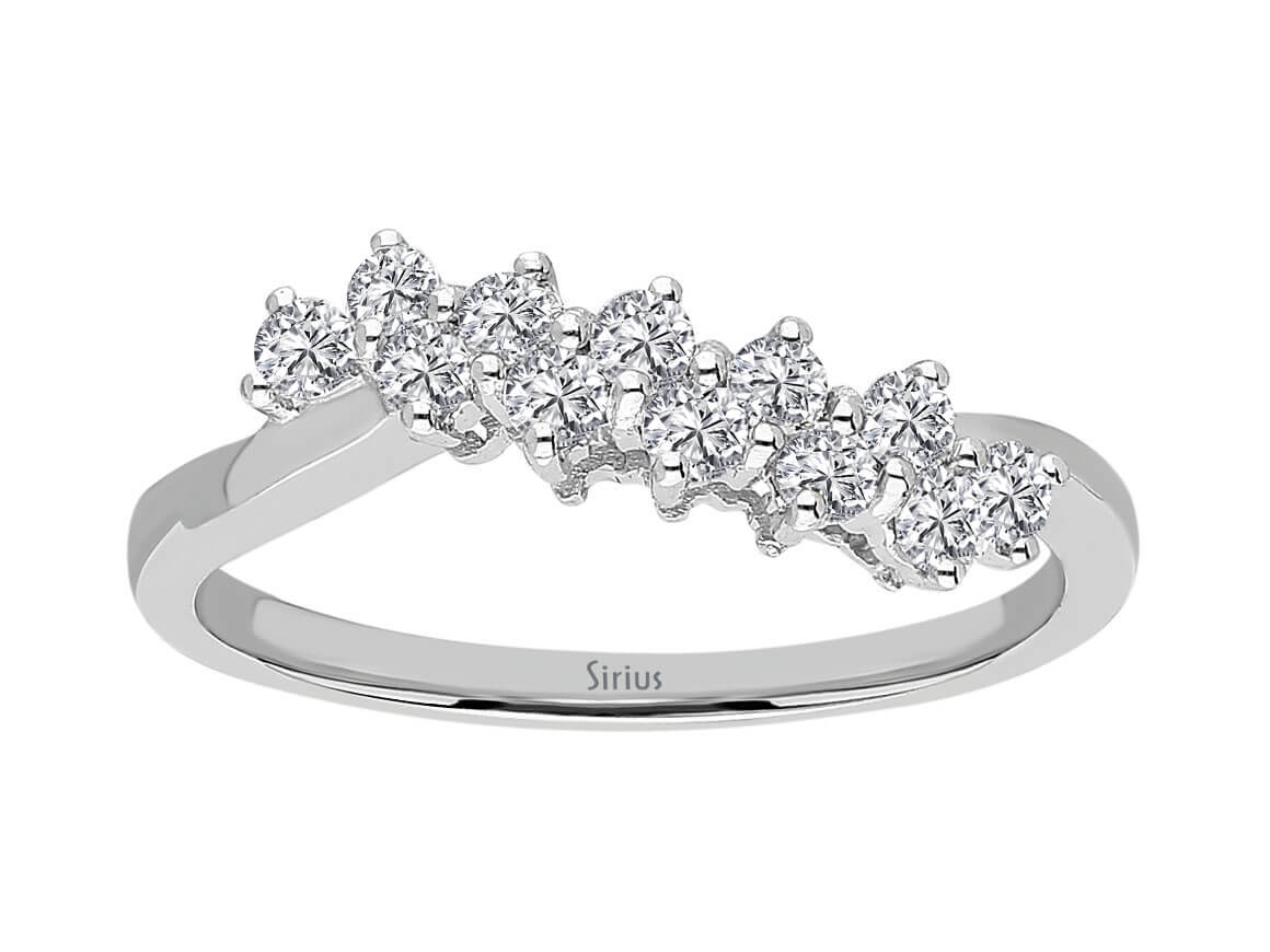 White gold ring with 12 × 0.45 ct lab-grown diamonds – 14K, 2.60 g – high-quality Jewelry from Rosy Lab Diamonds
