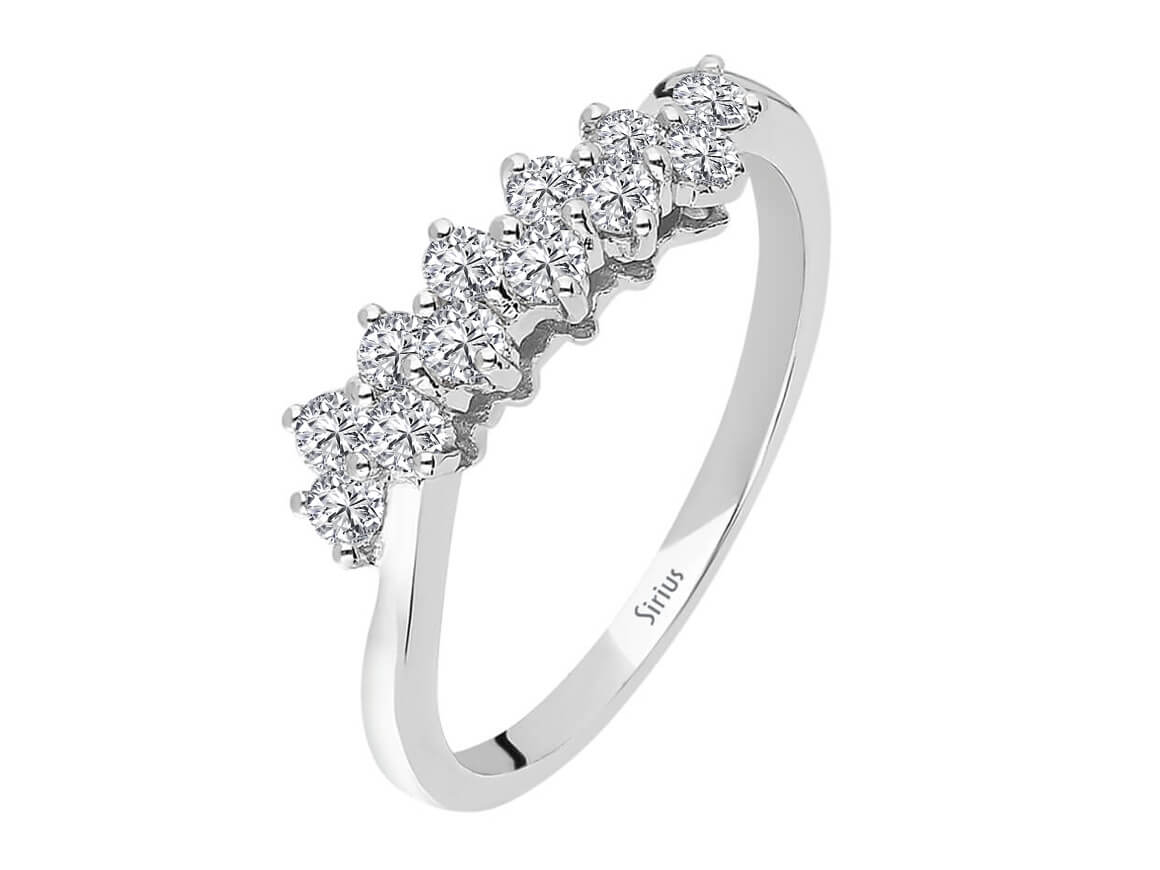 White gold ring with 12 × 0.45 ct lab-grown diamonds – 14K, 2.60 g – high-quality Jewelry from Rosy Lab Diamonds