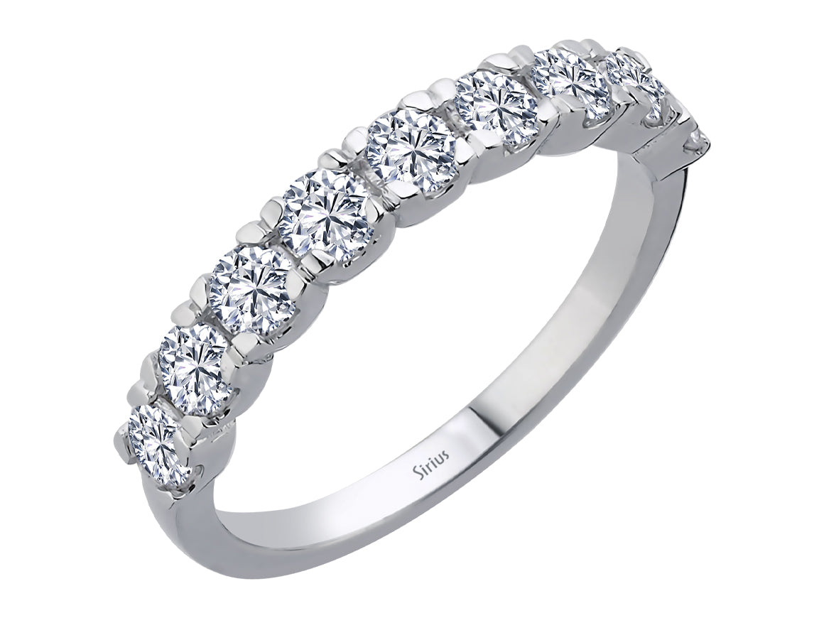Allegro Mi half-circle ring with 1.00 ct lab diamonds in 14K white gold