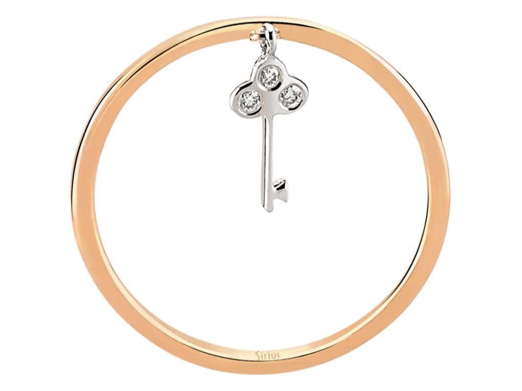 Fine 8K Rose Gold Key Ring with 3 Lab-Grown Diamonds – Sustainable Elegance – High-Quality Jewelry by Rosy Lab Diamonds