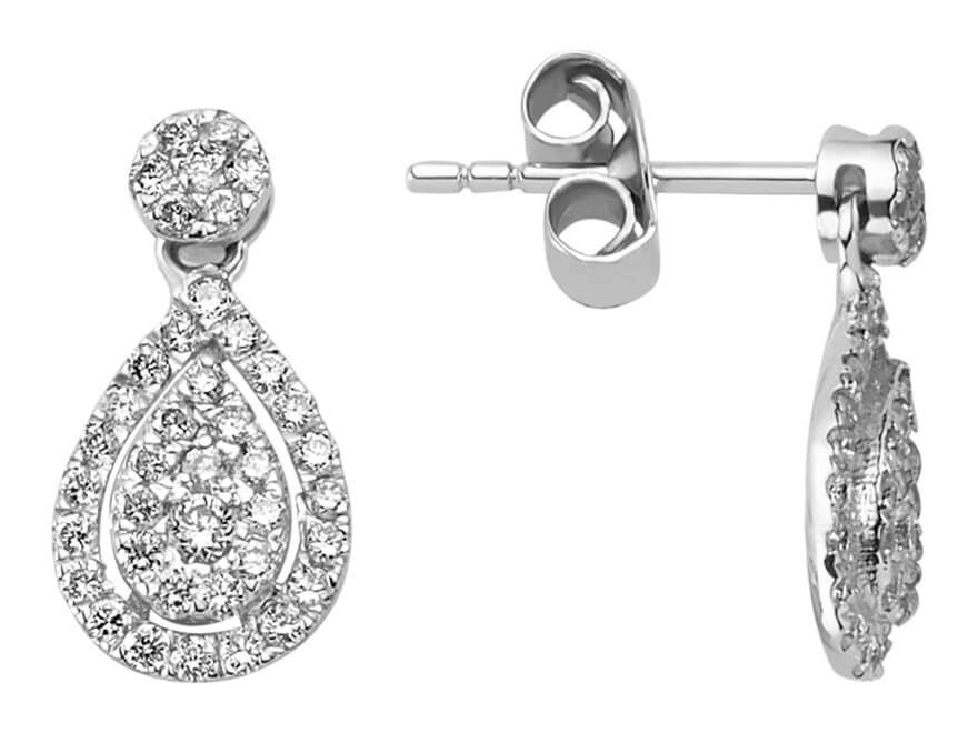 Laboratuvar pırlantalı damla küpeler | 585 Beyaz Altın – Rosy Lab Diamonds'tan yüksek kaliteli Mücevher