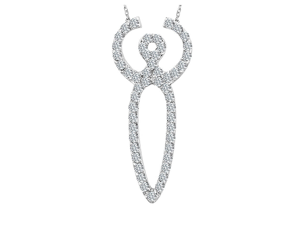 Pendentif Artemis avec diamants | Or blanc 8K
