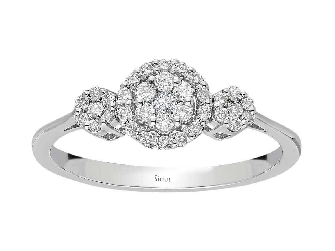 Ring mit Diamant & Labordiamanten in 14K Weißgold | Rosy – hochwertiger Schmuck von Rosy Lab Diamonds