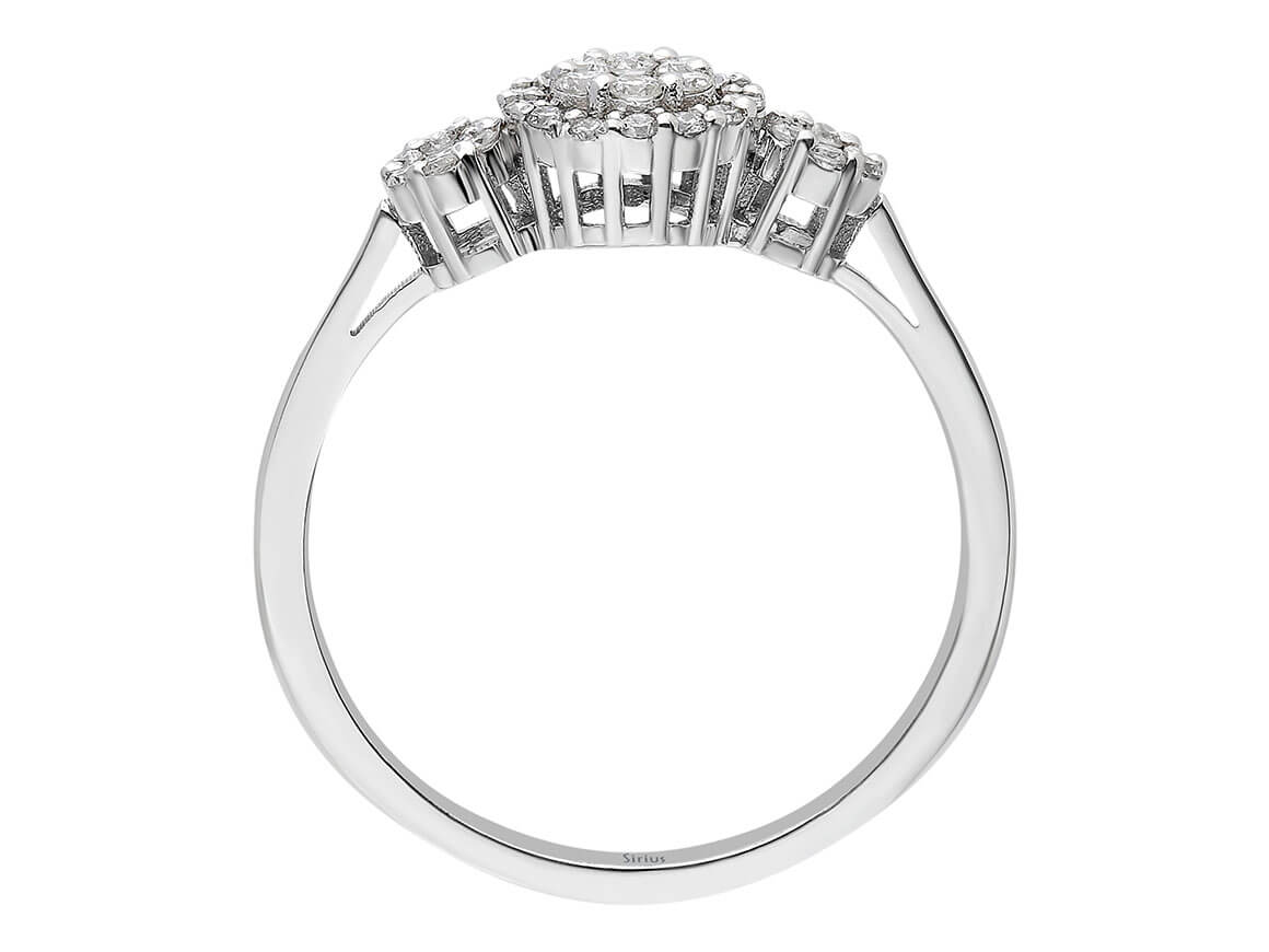 Weißgold Ring mit 35 runden Diamanten – 0,24 Karat
