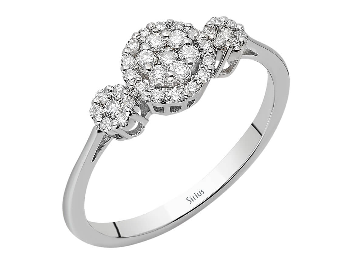 Ring mit Diamant & Labordiamanten in 14K Weißgold | Rosy – hochwertiger Schmuck von Rosy Lab Diamonds