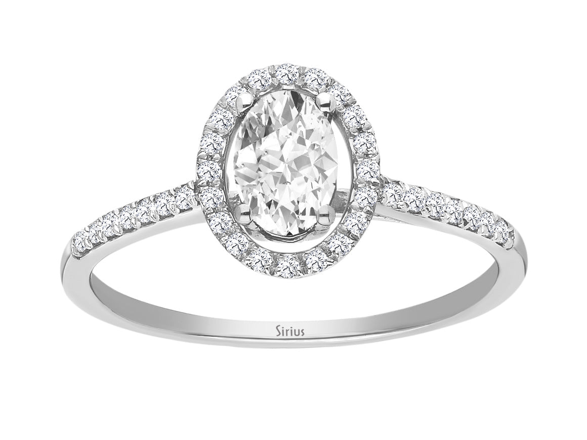 Bague Arusha avec diamants cultivés en laboratoire et topaze blanche