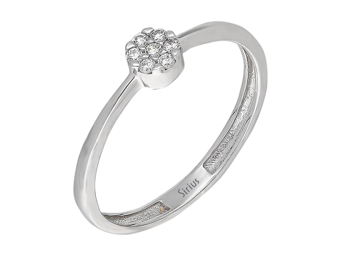 Weißgoldring mit 7 Runden Diamanten – 14K Buketfassung