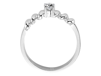 Diamant-Solitärring mit gedrehter Ringschiene – 0,19 ct – 18K Weißgold