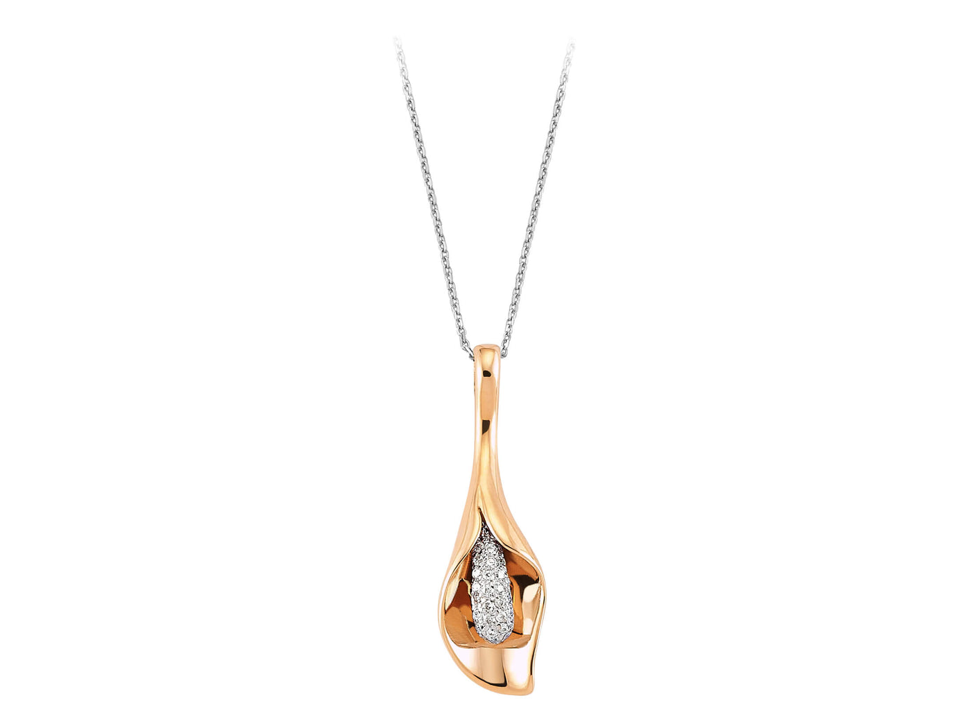 Pendentif floral en diamant – 0,12 ct en Or Rose 8K | Design féminin – Bijoux haut de gamme de Rosy Lab Diamonds